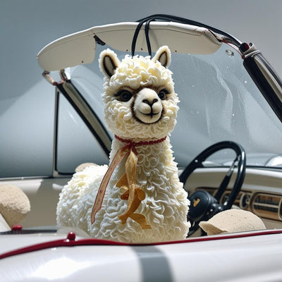 Hand Crafted 3D Alpaca Car Charm