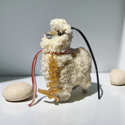 Hand Crafted 3D Alpaca Car Charm