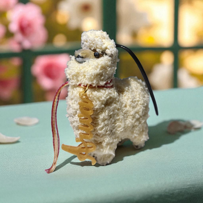 Hand Crafted 3D Alpaca Car Charm