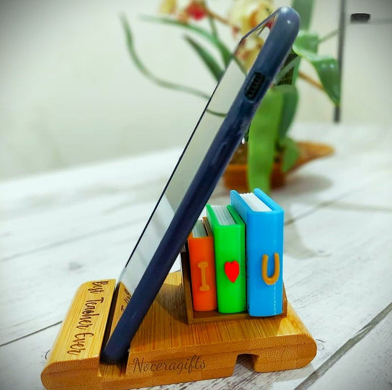 🌟 I ♥ U Teacher Mobile Stand – Custom Farewell Gift