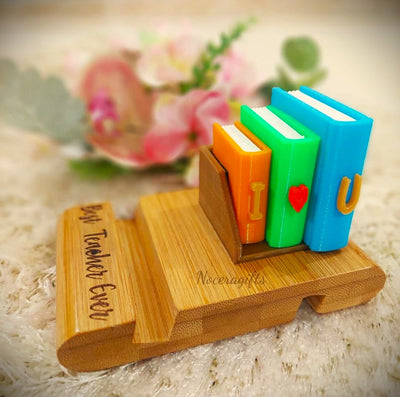 🌟 I ♥ U Teacher Mobile Stand – Custom Farewell Gift