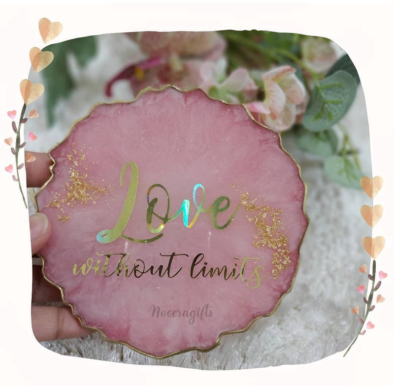 Resin Coaster Baby Pink