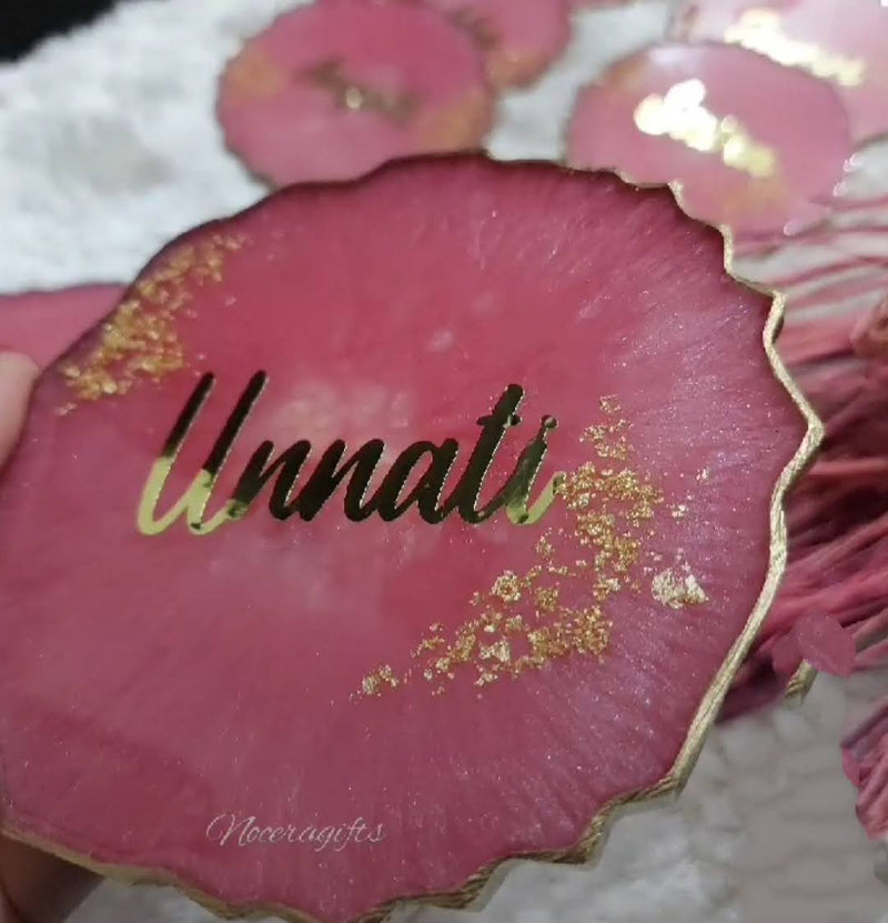 Resin Coaster Fuchsia Pink