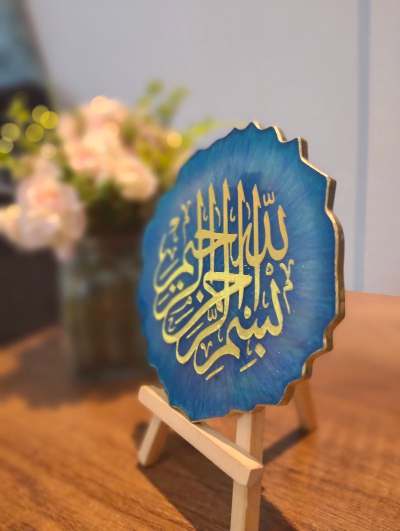 Islamic Resin Coaster Majestic Blue