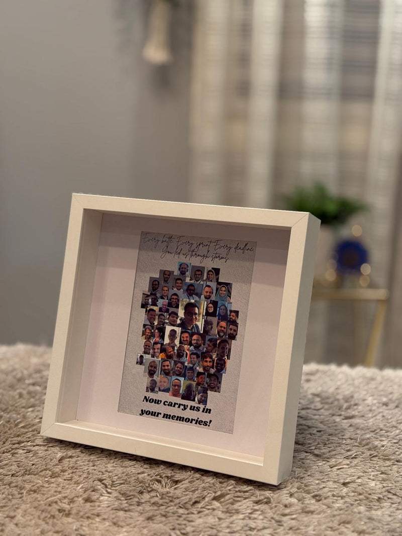 Farewell Collage Shadow Box – A Journey Framed Forever