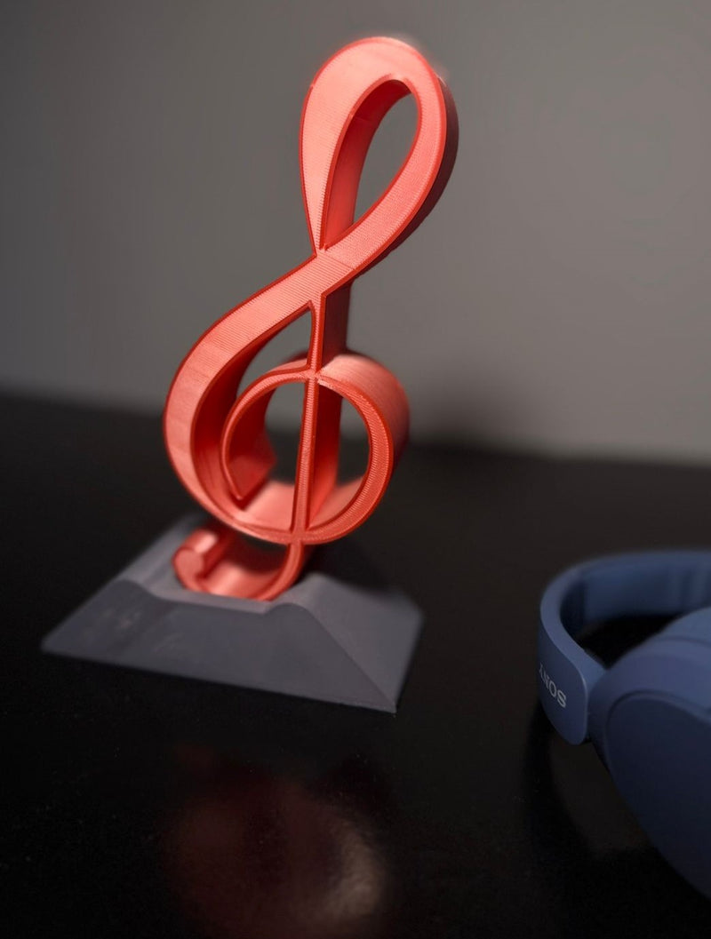 Customizable Musical Note Headphone Stand